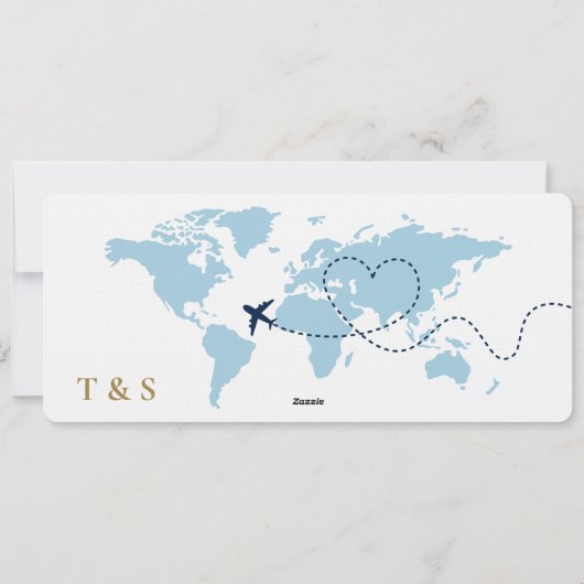 Boarding Pass Tropical Destination QR Code Wedding Kaart (Achterkant)