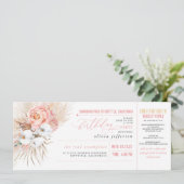 Boarding Pass Tropical Floral Verjaardag Ticket In Kaart (Staand voorkant)