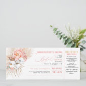 Boarding Pass Tropical Floral Vrijgezellenfeest Ti Kaart (Staand voorkant)