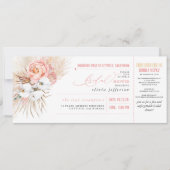 Boarding Pass Tropical Floral Vrijgezellenfeest Ti Kaart (Voorkant)