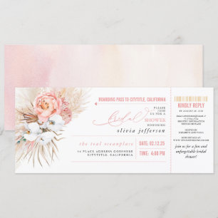 Boarding Pass Tropical Floral Vrijgezellenfeest Ti Kaart