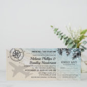 Boarding Pass Tropical Paradise Beach bruiloft Kaart (Staand voorkant)
