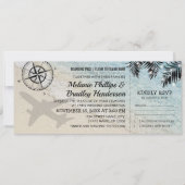 Boarding Pass Tropical Paradise Beach bruiloft Kaart (Voorkant)