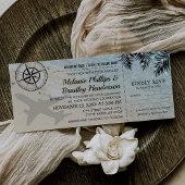 Boarding Pass Tropical Paradise Beach bruiloft Kaart