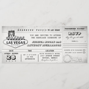 boarding pass trouwkaarten LAS VEGAS Kaart