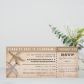 Boarding Pass trouwkaarten met RSVP Kaart (Staand voorkant)