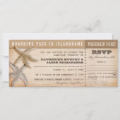 Boarding Pass trouwkaarten met RSVP Kaart (Voorkant)