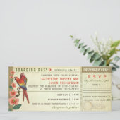 Boarding Pass trouwkaarten met RSVP Kaart (Staand voorkant)