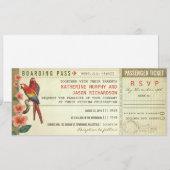 Boarding Pass trouwkaarten met RSVP Kaart (Voorkant / Achterkant)