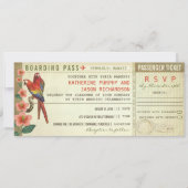 Boarding Pass trouwkaarten met RSVP Kaart (Voorkant)