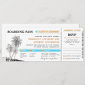 boarding pass trouwkaarten met RSVP samen Kaart (Voorkant / Achterkant)
