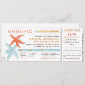 boarding pass trouwkaarten met RSVP samen Kaart (Voorkant / Achterkant)