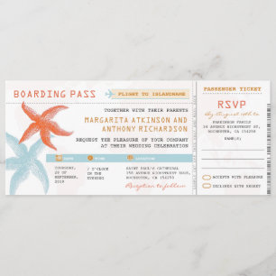 boarding pass trouwkaarten met RSVP samen Kaart