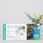 Boarding Pass Verrassingsreis Vliegticket Zomer Kaart (Staand voorkant)
