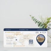 Boarding Pass Verrassingsvliegticket bruiloft Kaart (Staand voorkant)