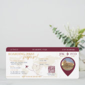 Boarding Pass Verrassingsvliegticket bruiloft Kaart (Staand voorkant)