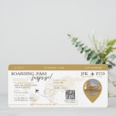 Boarding Pass Verrassingsvliegticket bruiloft Kaart (Staand voorkant)