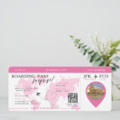 Boarding Pass Verrassingsvliegticket bruiloft Kaart (Staand voorkant)