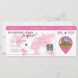 Boarding Pass Verrassingsvliegticket bruiloft Kaart