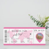 Boarding Pass Verrassingsvliegticket Meisjes Reis Kaart (Staand voorkant)