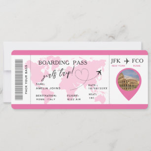 Boarding Pass Verrassingsvliegticket Meisjes Reis Kaart