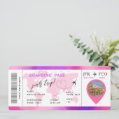 Boarding Pass Verrassingsvliegticket Meisjes Reis Kaart (Staand voorkant)