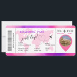 Boarding Pass Verrassingsvliegticket Meisjes Reis Kaart<br><div class="desc">PINK Boarding Pass Girls Trip, Airline Ticket uitnodiging met een wereldkaart van een bestemming, is een geweldig idee voor een verjaardags- en jubileumcadeau, voor een verrassing voor uw partner, ouders en vrienden. Het is gemakkelijk te bewerken. U kunt uw afbeeldingen, tekst toevoegen, lettertype en kleuren bewerken en het volledig aanpassen....</div>