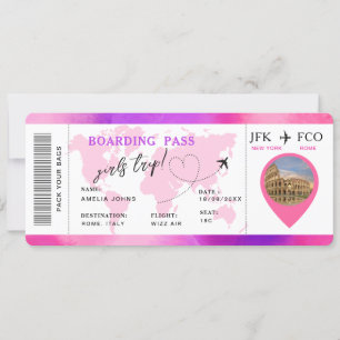 Boarding Pass Verrassingsvliegticket Meisjes Reis Kaart
