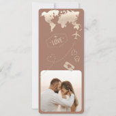 Boarding Pass vliegticket bestemming met foto Kaart (Achterkant)