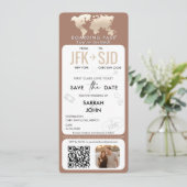 Boarding Pass vliegticket bestemming met foto Kaart (Staand voorkant)