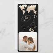 Boarding Pass vliegticket bestemming met foto Kaart (Achterkant)