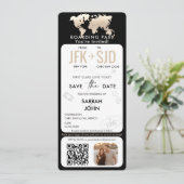 Boarding Pass vliegticket bestemming met foto Kaart (Staand voorkant)