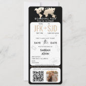 Boarding Pass vliegticket bestemming met foto Kaart (Voorkant)