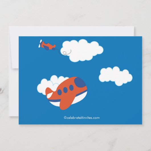 Boarding Pass Vliegtuigverjaardagsfeestje Uitnodig Kaart (Achterkant)