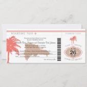 Boarding Pass voor bruiloft Dominicaanse Republiek Kaart (Voorkant)