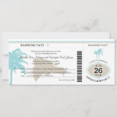 Boarding Pass voor bruiloft Dominicaanse Republiek Kaart (Voorkant)