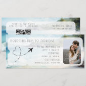 Boarding Pass voor Paradise QR Code Wedding Kaart (Voorkant / Achterkant)
