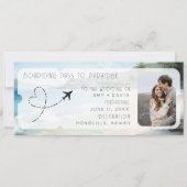 Boarding Pass voor Paradise QR Code Wedding Kaart (Voorkant)