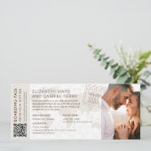 Boarding Pass Wedding & Doop Griekenland Uitnodigi Kaart (Staand voorkant)