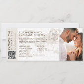 Boarding Pass Wedding & Doop Griekenland Uitnodigi Kaart (Voorkant)
