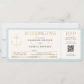 Boarding Pass Wedding Invitation Kaart (Voorkant)
