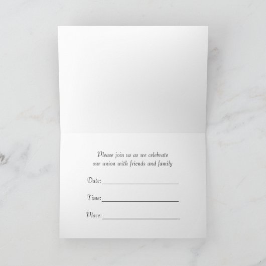 Boarding Pass Wedding Invitation Kaart (Binnen)