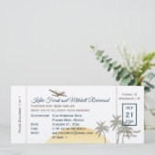 boarding Pass Wedding & RSVP op ecru Kaart (Staand voorkant)