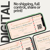 Boarding Pass Wedding RSVP QR Code Vliegticket Kaart