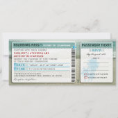 Boarding Pass Wedding Tickets-Uitnodigingen met RS Kaart (Voorkant)