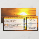Boarding Pass Wedding Tickets-Uitnodigingen met RS Kaart (Voorkant / Achterkant)