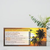 Boarding Pass Wedding Tickets-Uitnodigingen met zo Kaart (Staand voorkant)