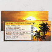 Boarding Pass Wedding Tickets-Uitnodigingen met zo Kaart (Voorkant / Achterkant)