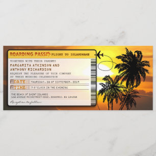 Boarding Pass Wedding Tickets-Uitnodigingen met zo Kaart