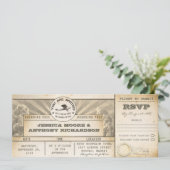 Boarding Pass Wedding vliegtickets - Uitnodigingen (Staand voorkant)